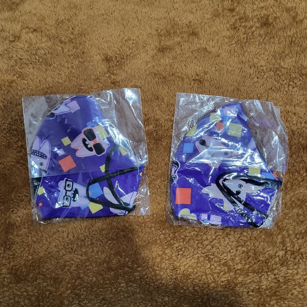 Reusable Adult Face Mask 2pack  Tooth Theme, nose - chin 4.5